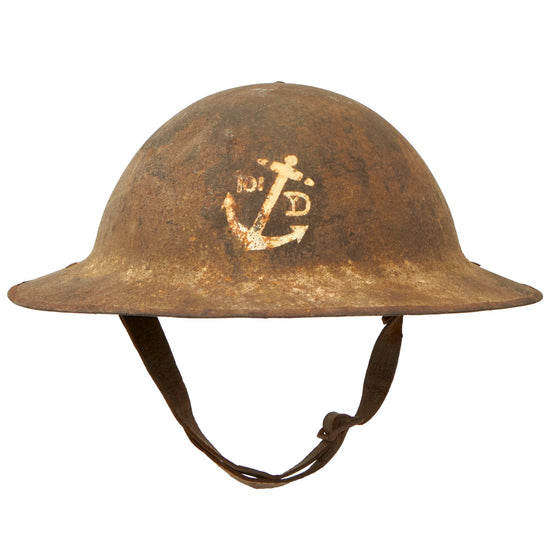 Original U.S. WWI 26th Yankee Division Unit Painted British Made Mk. I Helmet - 101st Supply Train - VERY Rare Insignia Original Items