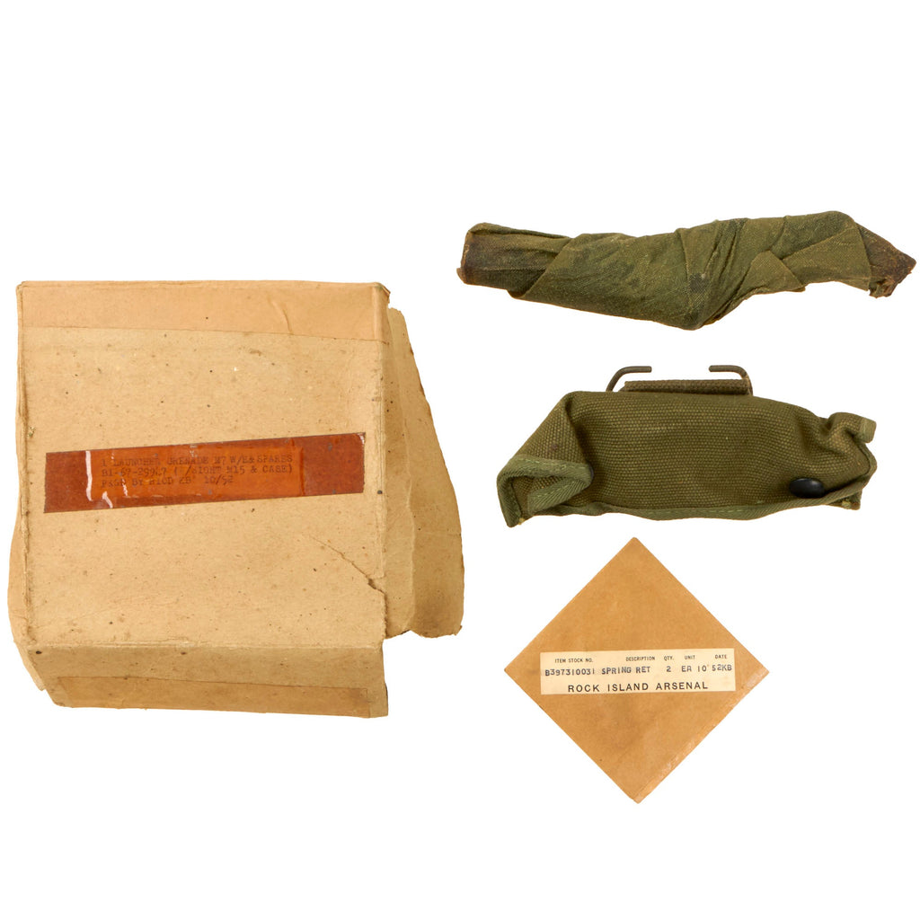 Original U.S. WWII M7 Grenade Launcher Set for M1 Garand in Original Box, Launcher & Sight Still Wrapped by Arsenal Original Items