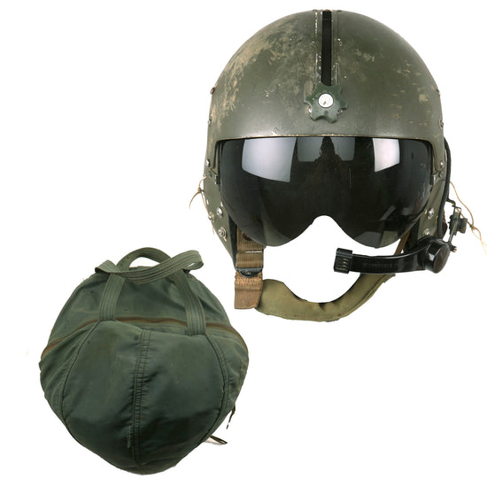 Original U.S. Vietnam War Era Named APH-5 Helicopter Pilot Flying Helmet by Sierra Engineering Company With Early “Bowling Ball” Storage Bag - Size Large