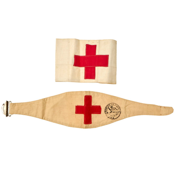 Original Allied WWI Pair of Red Cross Medic’s Armbands with Markings ...