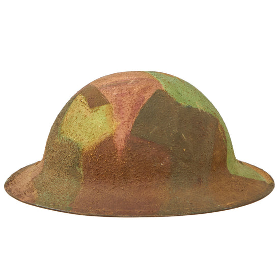 Original U.S. WWI M1917 Doughboy Helmet With Camouflage Panel Paint - Full Liner Original Items
