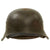 Original German WWII Large M42 Single Decal Army Heer Helmet with 56cm Liner & Chinstrap - Stamped EF66 Original Items