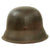 Original German WWII Large M42 Single Decal Army Heer Helmet with 56cm Liner & Chinstrap - Stamped EF66 Original Items