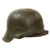 Original German WWII Large M42 Single Decal Army Heer Helmet with 56cm Liner & Chinstrap - Stamped EF66 Original Items