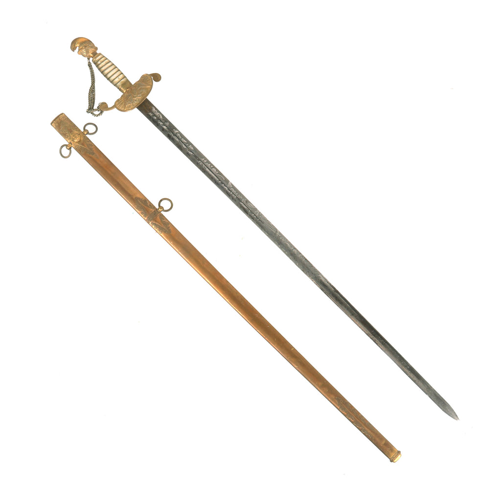 Original U.S. Mexican-American War Era Knight’s Head Militia Officer’s Sword with Mother of Pearl Grip & Original Scabbard by Ames Mfg. Co - Circa 1830s