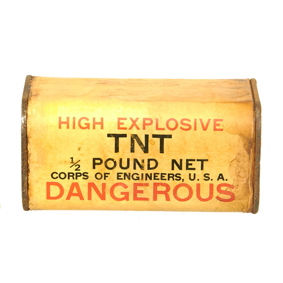 Original U.S. WWII Corps of Engineers High Explosive TNT 1/2 Pound Block - INERT Original Items