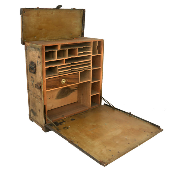 Original U.S. WWI 34th Division Field Desk Marked to Supply Officer, 127th Machine Gun Battalion with AEF & Divisional Insignia - The Sandstorm Division