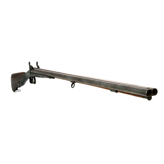 Original U.S. Market Belgian 16 Bore Double Barrel Percussion Fowling Piece with Twist Forged Barrel and Carved Stock - Circa 1850