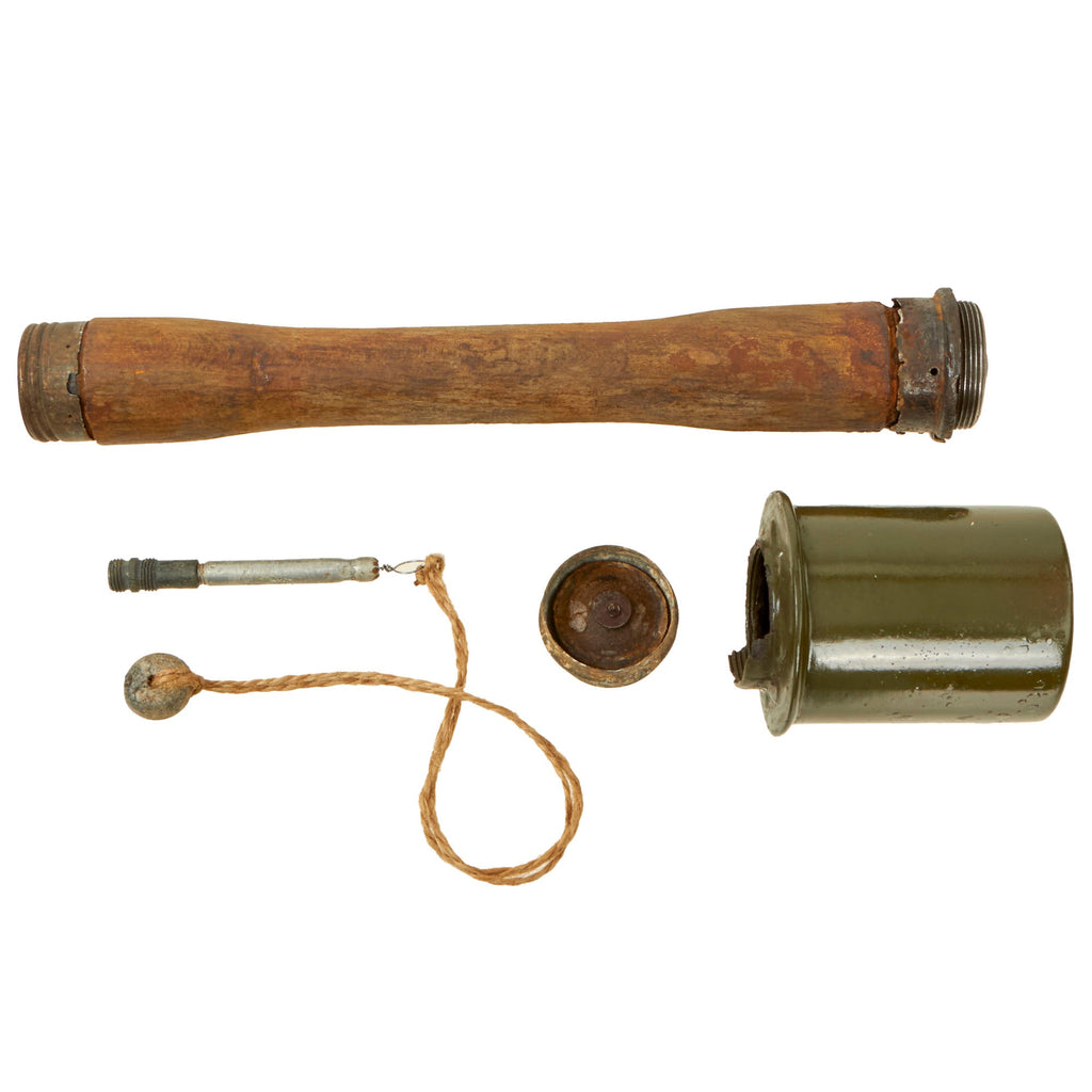 Original German WWII Inert M-24 Stick Grenade with Pull Cord & Fuze Original Items