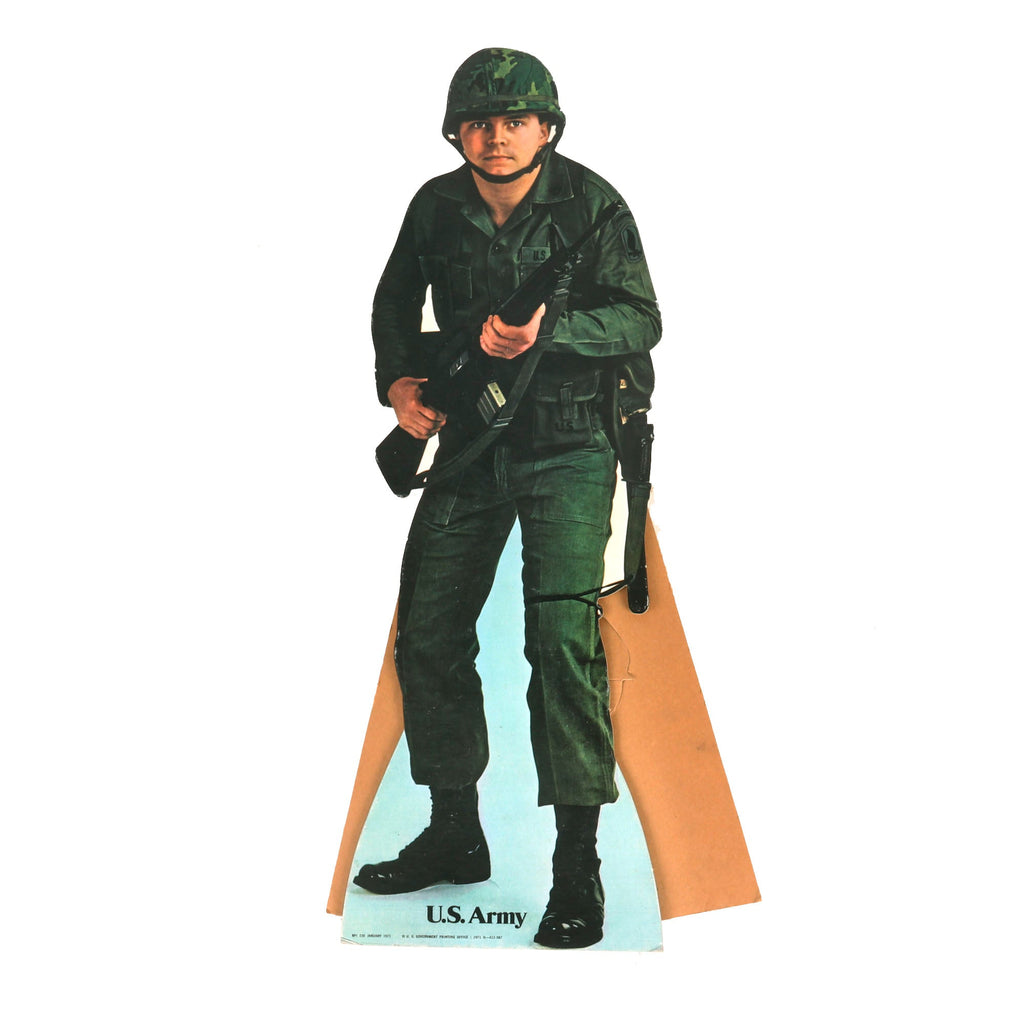 Original U.S. Vietnam War US Army Recruiting Standee Dated 1971 - 24" Tall Original Items