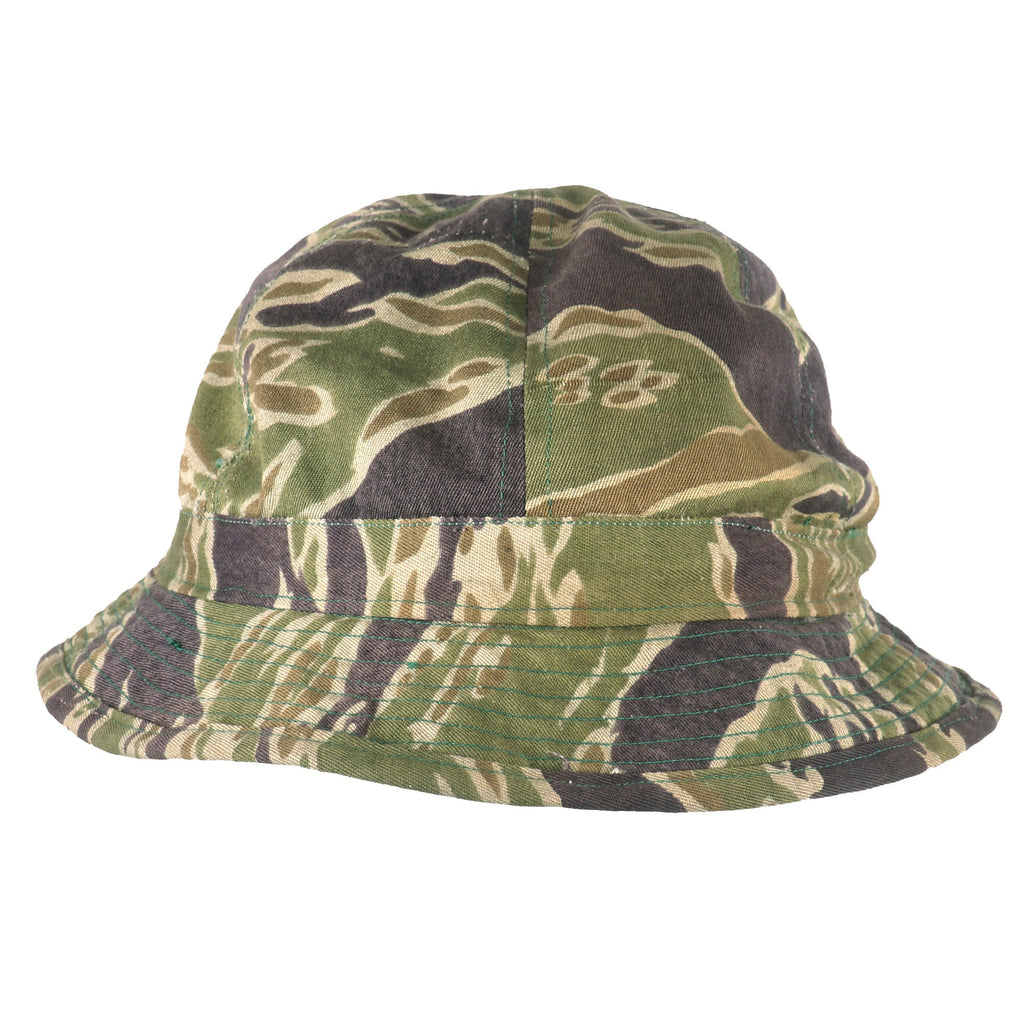 Original U.S. Vietnam War Incountry-Made Tiger Stripe Camouflage Boonie Hat Original Items