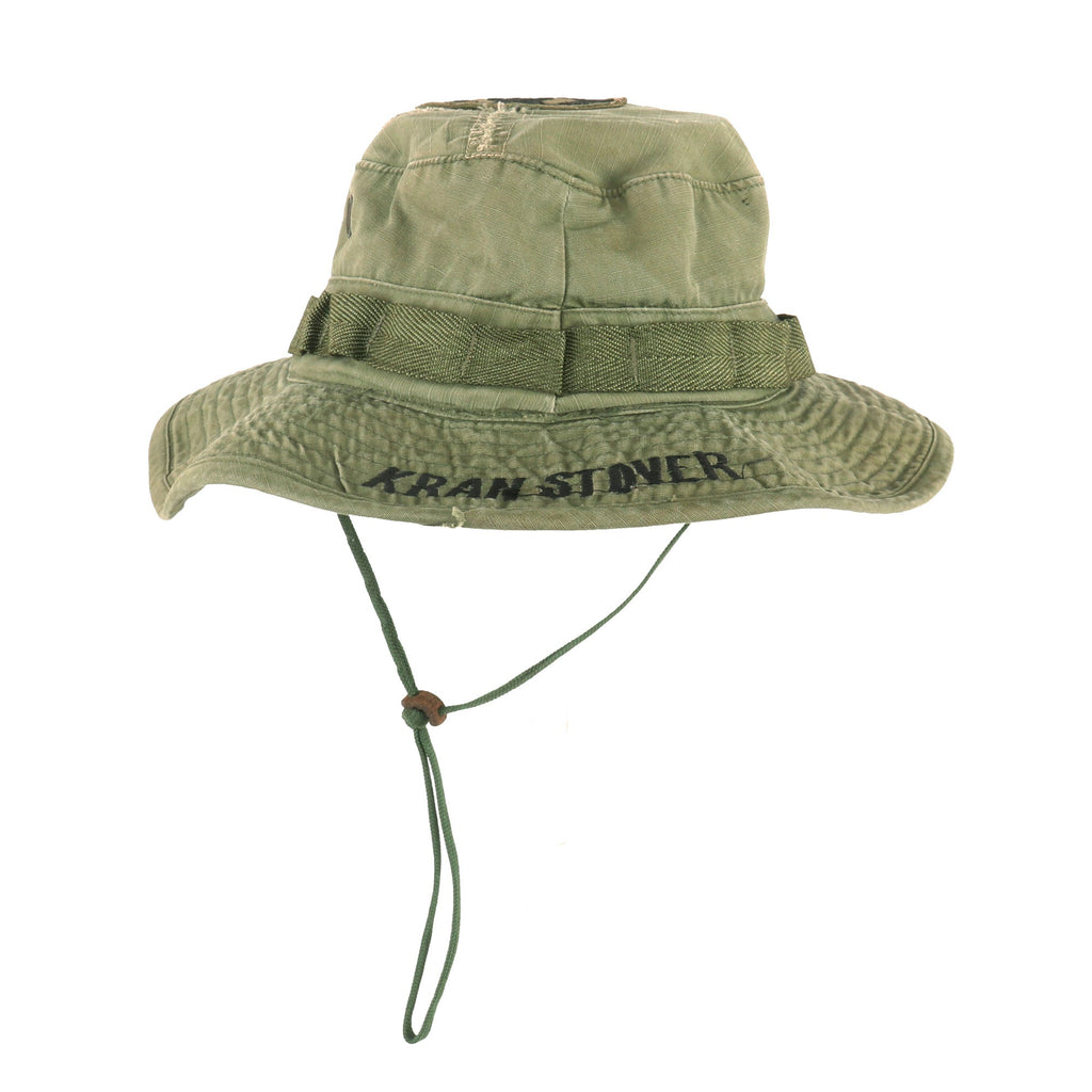 Original U.S. Vietnam War Direct Embroider 20th Engineer Brigade Green Boonie Hat with Veteran Personalization