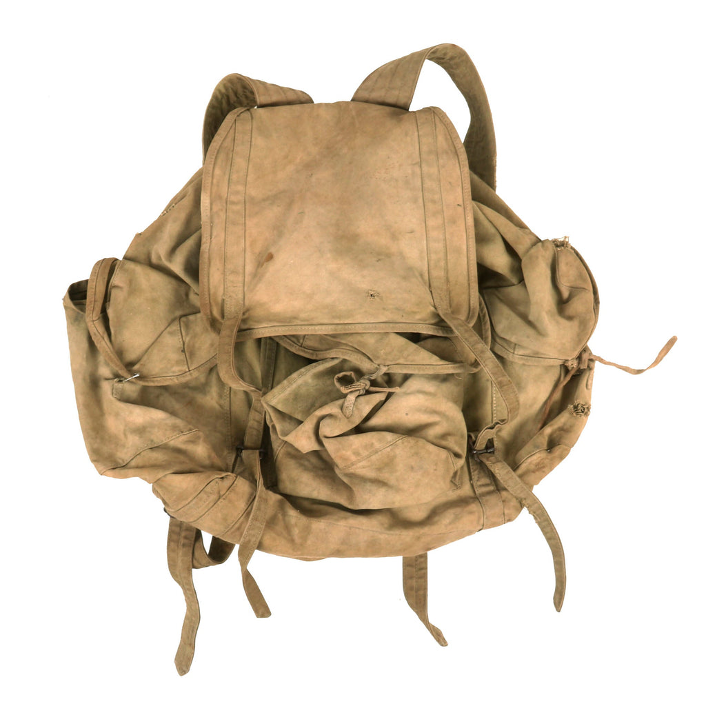 Original U.S. Vietnam War North Vietnamese Army Three Pocket Khaki Rucksack - Wartime Issue Original Items