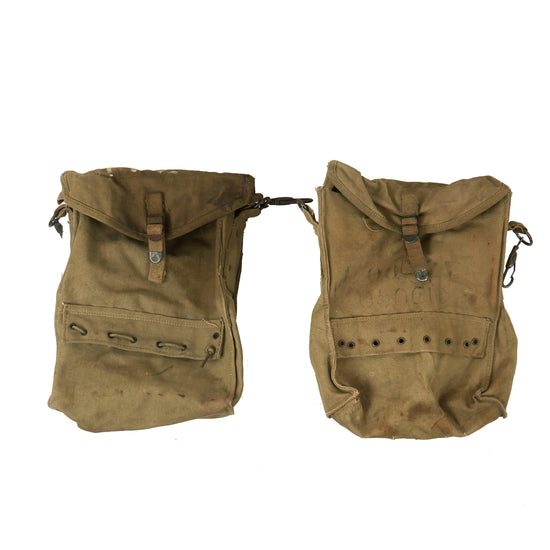 Original U.S. WWII Pair of Medic’s Belt Attachment Bags Original Items