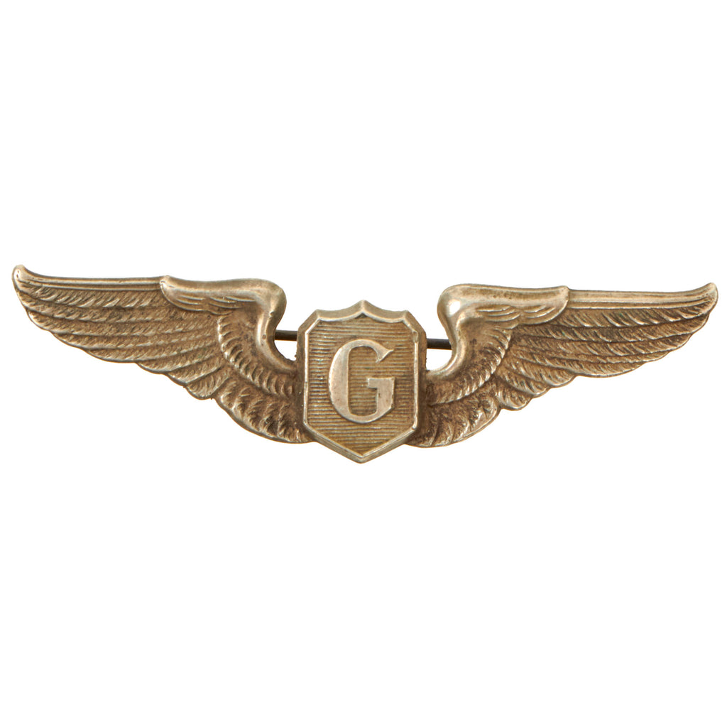 Original U.S. WWII British Made Silver Glider Pilot Wings with 1944 Sterling Silver Hallmarks - Pinback