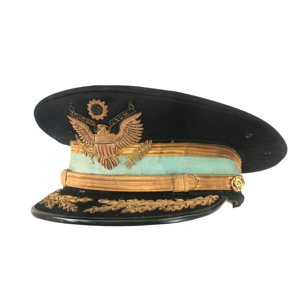 Original U.S. Post-WWI Named M1910 Infantry General Officer’s Visor Cap with Direct Embroidered Bullion Eagle & Foliage - Colonel W. G. Johnson Original Items