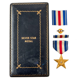 Original U.S. WWII Silver Star Medal in Case with Ribbon & Pin - No. 76396