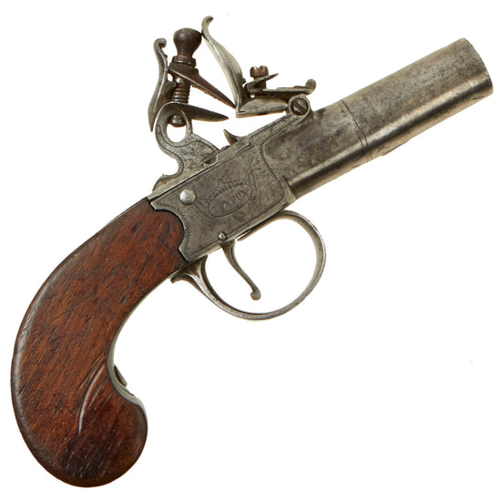 Original British Flintlock Boxlock Pocket Pistol by J. & W. Richards of London with Turn Off Barrel - circa 1790 - 1810 Original Items