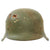 Original German WWII Battle Damaged M42 Single Decal Army Heer Helmet Shell with Period Camouflage - stamped ckl64 Original Items