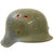 Original German WWII Battle Damaged M42 Single Decal Army Heer Helmet Shell with Period Camouflage - stamped ckl64 Original Items