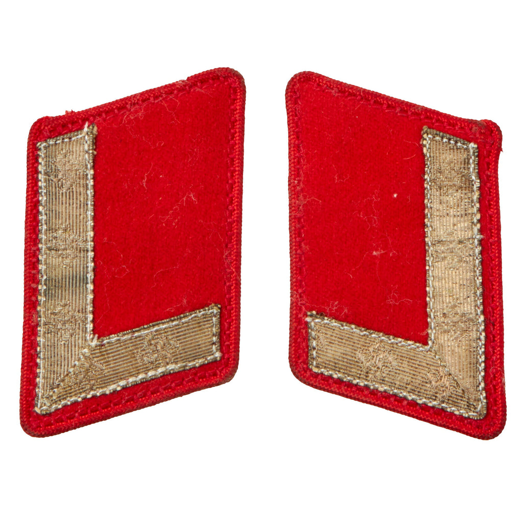 Original German WWII NSDAP Regional District Department Leader Matched Pair of Collar Tabs - Stellenleiter Original Items