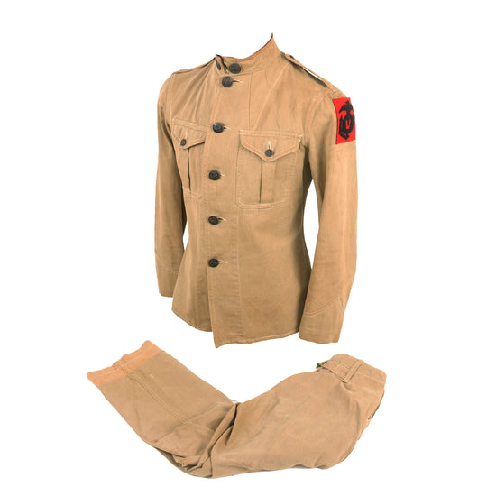 Original U.S. WWI USMC Named 5th Brigade Marine Corps P1912 Uniform Jacket & Breeches with Marine Collar Discs & 5th Brigade Patch