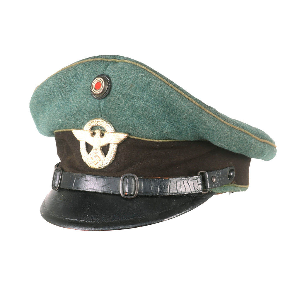 Original German WWII Schutzpolizei Protection Police NCO's Schirmmütze Visor Crush Cap Original Items