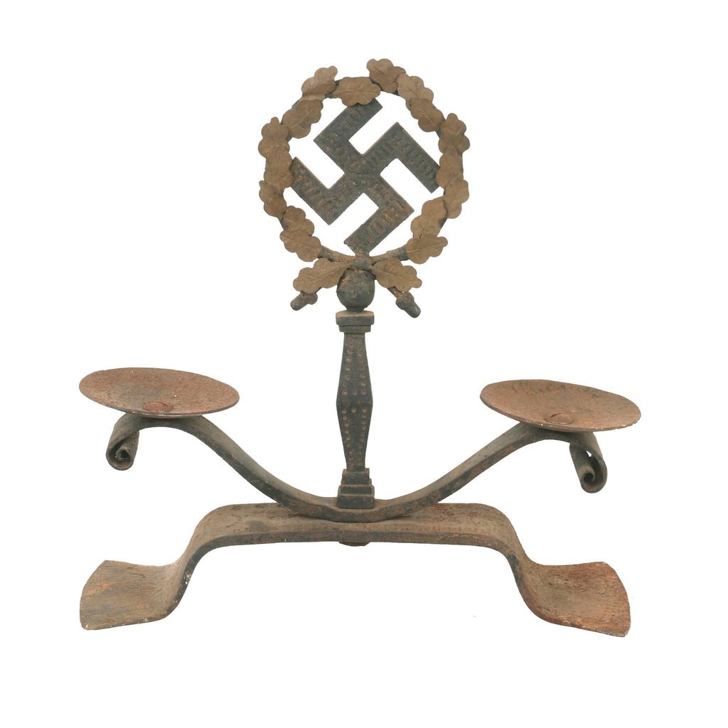 Original German WWII Austrian Kleinkirchheim Souvenir Wrought Iron Scale Candle Holder by S. Pertl St. Oswald - 1942 Dated Original Items