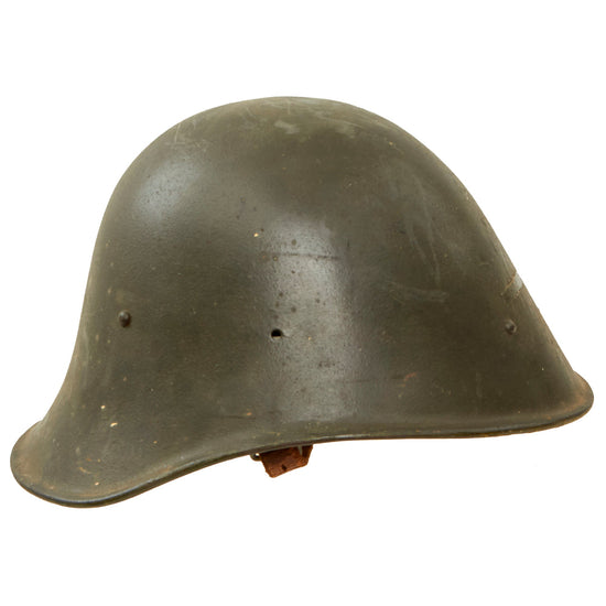 Original RARE Dutch WWII Model 1934 Helmet - Captured & Reissued with German M-31 Liner & Chinstrap - Size 57 Original Items