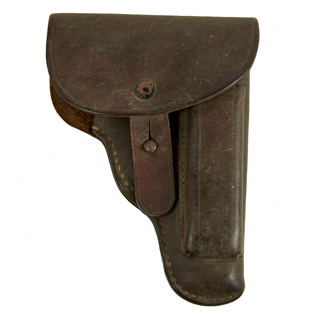 Original German WWII Czech CZ-27 Leather Holster by Česká zbrojovka Uherský Brod - Dated 1941 Original Items