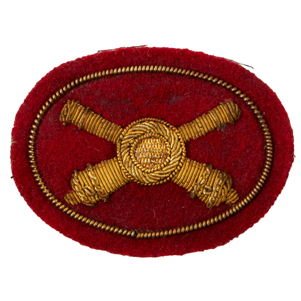 Original U.S. Civil War Union Artillery Officers Red Felt Bullion Cap / Hat Insignia Original Items