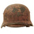 Original German WWII Heer Army DAK Afrikakorps "Pink" Camouflage Single Decal M35 Helmet with 1938 Dated 53cm Liner & Chinstrap - Stamped EF60