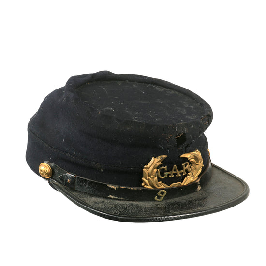 Original U.S. Civil War Veteran Grand Army of the Republic Model 1872 Federal Issue Chasseur Style Pattern Kepi with GAR Insignia & Buttons by Horstmann Bros & Co. Original Items