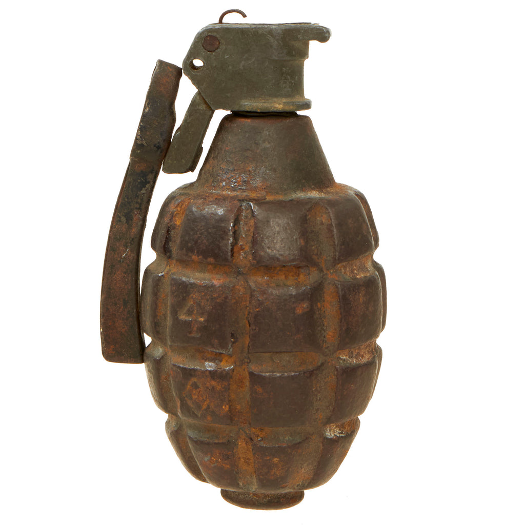 Original U.S. WWI Extremely Rare Inert Mk. I Defensive Grenade with Original Fuse and Lever