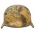 Original German WWII Heer Single Decal Overpaint Afrikakorps Tropical Camouflage M35 Helmet with 57cm Liner - Stamped EF64