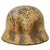 Original German WWII Heer Single Decal Overpaint Afrikakorps Tropical Camouflage M35 Helmet with 57cm Liner - Stamped EF64