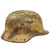 Original German WWII Heer Single Decal Overpaint Afrikakorps Tropical Camouflage M35 Helmet with 57cm Liner - Stamped EF64