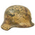 Original German WWII Heer Single Decal Overpaint Afrikakorps Tropical Camouflage M35 Helmet with 57cm Liner - Stamped EF64