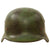 Original German WWII Luftwaffe M40 Single Decal Overpaint "Normandy" Camouflage Steel Helmet with Relic Liner - marked Q64 Original Items