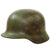 Original German WWII Luftwaffe M40 Single Decal Overpaint "Normandy" Camouflage Steel Helmet with Relic Liner - marked Q64 Original Items