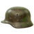 Original German WWII Luftwaffe M40 Single Decal Overpaint "Normandy" Camouflage Steel Helmet with Relic Liner - marked Q64 Original Items