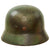 Original German WWII Luftwaffe M40 Single Decal Overpaint "Normandy" Camouflage Steel Helmet with Relic Liner - marked Q64 Original Items