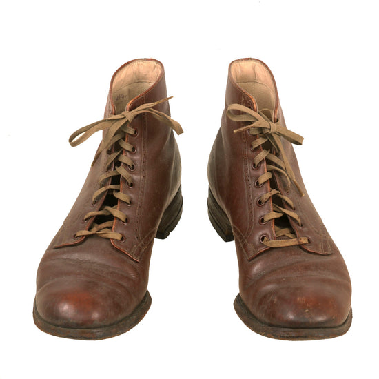 Original U.S. WWII Women’s Army Corps Service Boots Named to Dorothy Jean Eslinger - Size 6½ Original Items