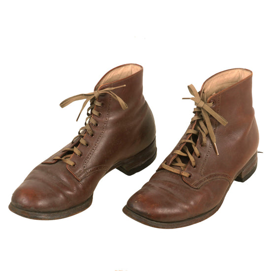 Original U.S. WWII Women’s Army Corps Service Boots Named to Dorothy Jean Eslinger - Size 6½ Original Items