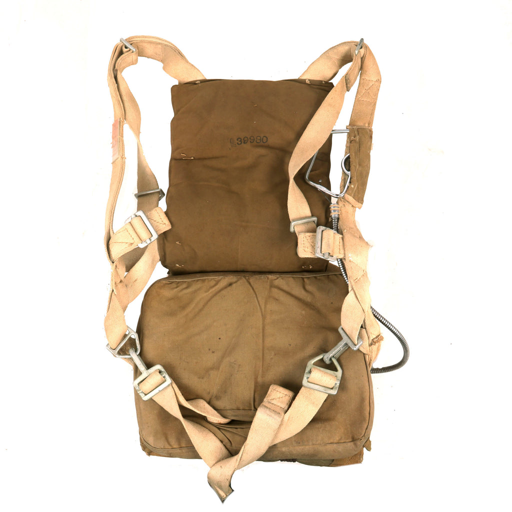 Original U.S. WWII Army Navy Marine Corps Fighter Pilot AN-6510 Seat Parachute Harness by Victory Parachutes Inc - Dated June 1943