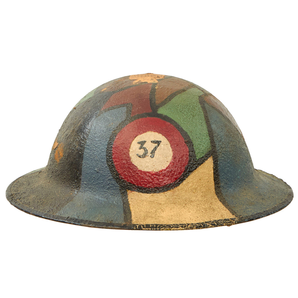 Original U.S. WWI 37th “Buckeye Division” Painted M1917 Doughboy Helmet with Full Liner & Chinstrap - Ohio National Guard Original Items