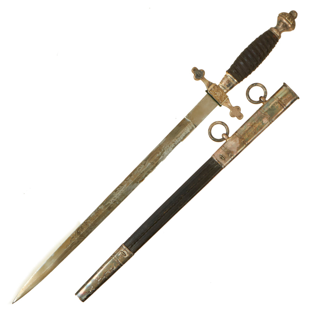 Original German Early Weimar Era Double Etched Prussian Fire Officials Dress Dagger by Carl Eickhorn with Scabbard