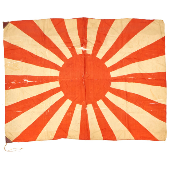 Original Japan WWII Imperial Japanese Army Rising Sun Silk War Flag - 27 x 36”