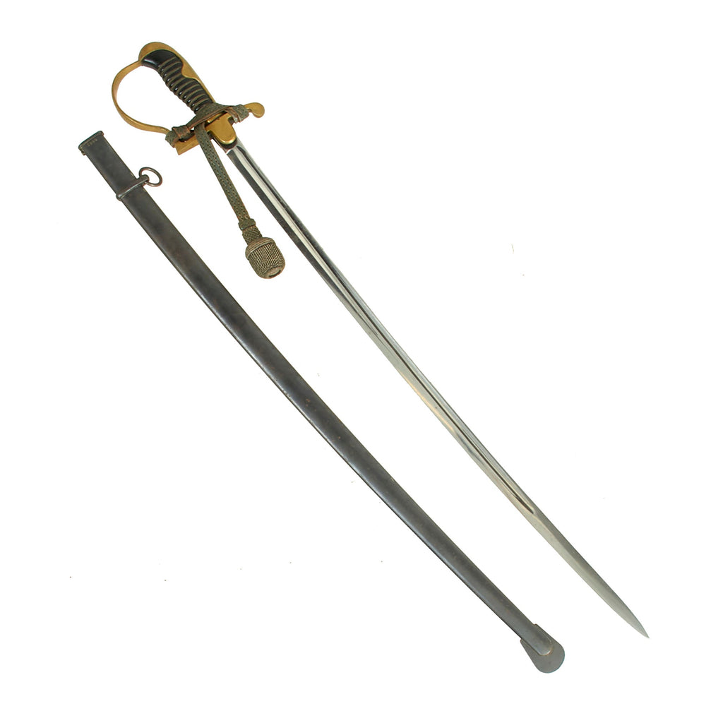 Original German WWII 1938 Dated Heer Cavalry Ordnance Sword by Carl Eickhorn with Scabbard and Troddel Knot  - Matching Serial 2544 Original Items