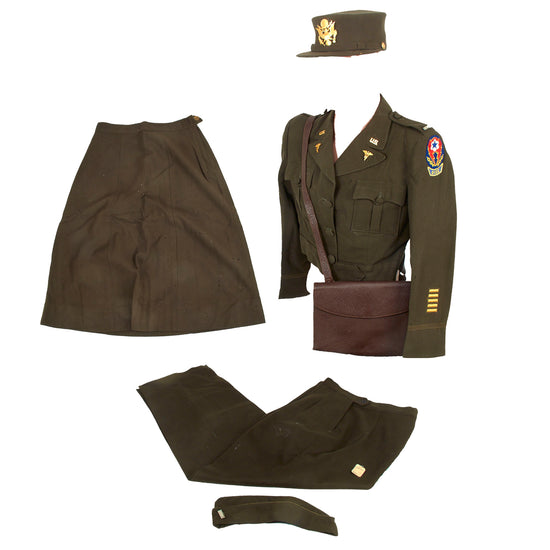 Original U.S. WWII Named Army Nurse Corps Grouping with British-Made Uniform Set & Rare ANC Purse with Original Contents - Lieutenant Leone Adams - In Charge of Neuro-Surgical Ward at England Hospital